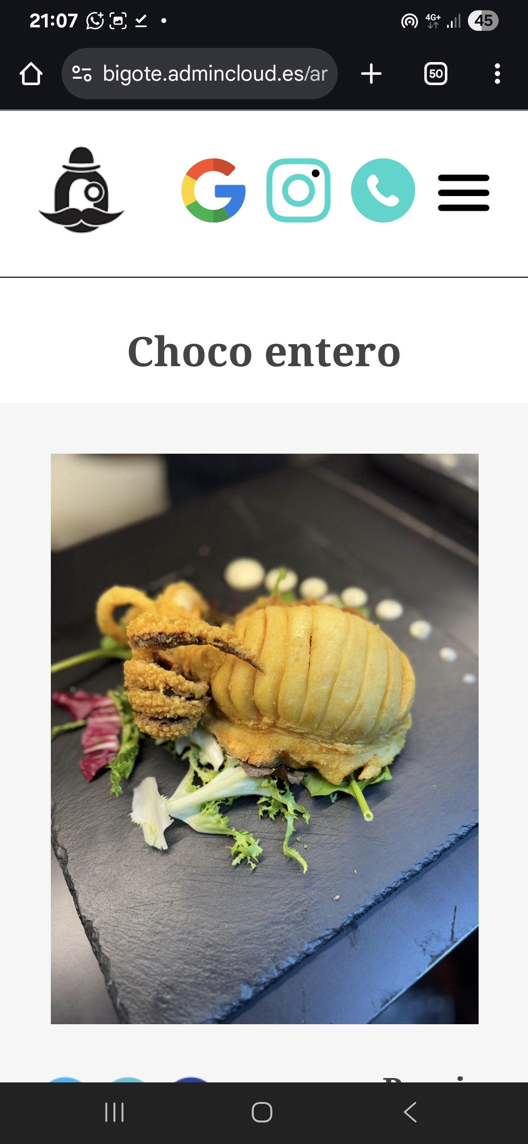 Choco entero frito  con ali oli  /  o a la plancha en salsa verde