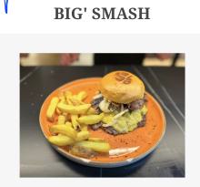 Dos carnes de ternera rubia gallega, bien smacheadas con bacon cheddar y cebolla picada